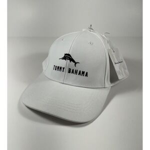 TOMMY BAHAMA "TIP YOUR CAP" MARLIN LOGO‎ BASEBALL Hat Cap White Men's *NEW*